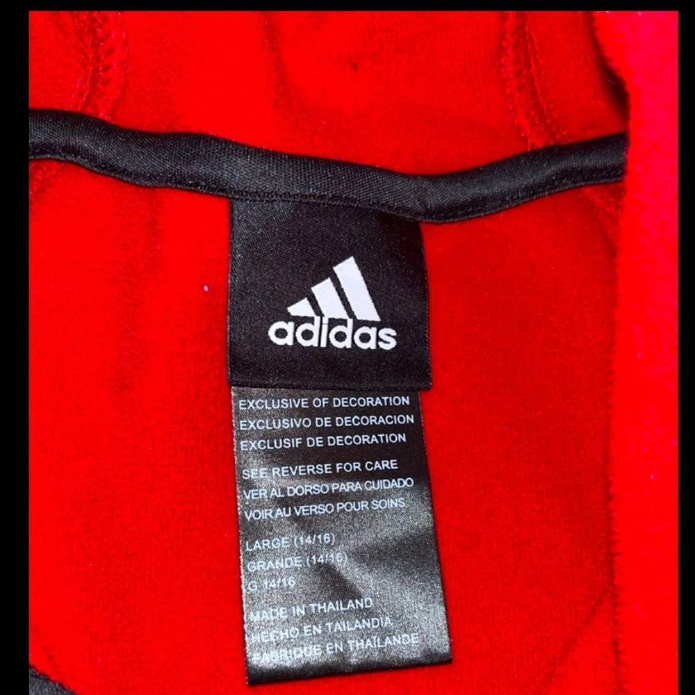 Vintage Adidas Climawarm Blk Lined Hooded Sweatshirt/Jacket W/Kangaroo Pocket
